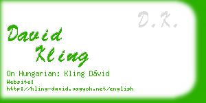 david kling business card