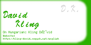 david kling business card